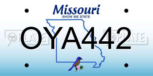 OYA442 Missouri License Plate