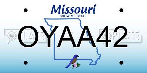 OYAA42 Missouri License Plate