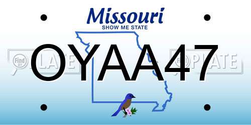 OYAA47 Missouri License Plate