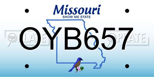 OYB657 Missouri License Plate