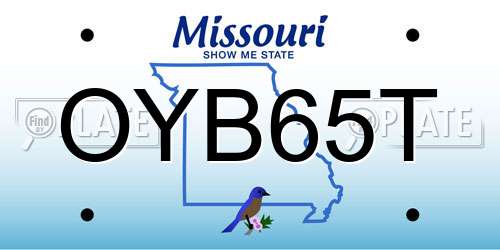 OYB65T Missouri License Plate