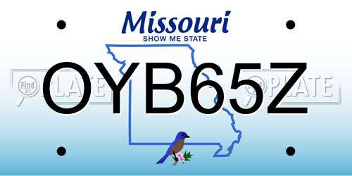 OYB65Z Missouri License Plate
