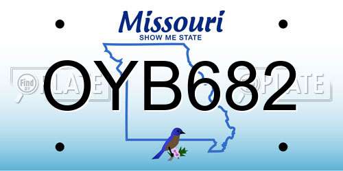 OYB682 Missouri License Plate