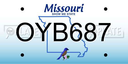 OYB687 Missouri License Plate