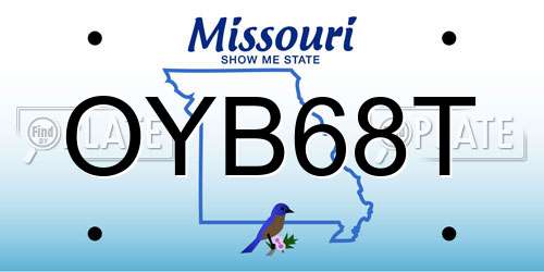 OYB68T Missouri License Plate