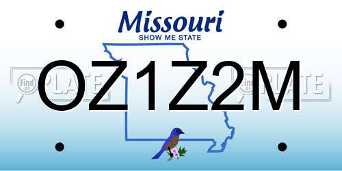 OZ1Z2M Missouri License Plate