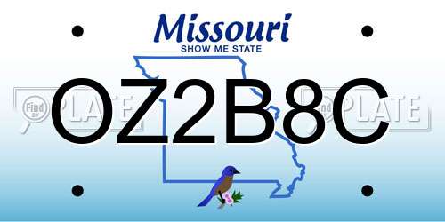 OZ2B8C Missouri License Plate