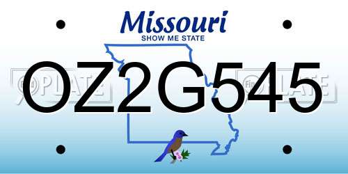 OZ2G545 Missouri License Plate