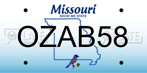 OZAB58 Missouri License Plate