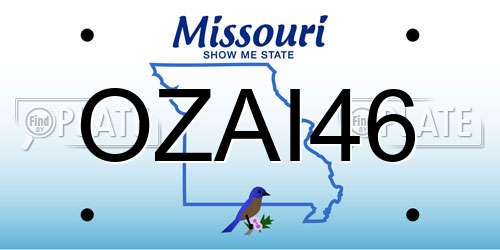 OZAI46 Missouri License Plate