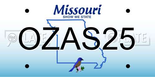 OZAS25 Missouri License Plate