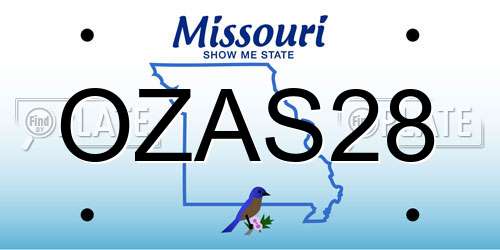 OZAS28 Missouri License Plate