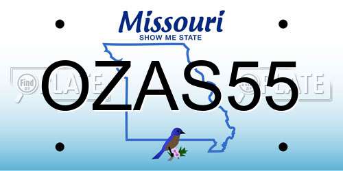 OZAS55 Missouri License Plate