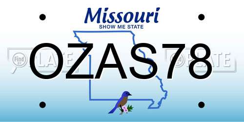 OZAS78 Missouri License Plate
