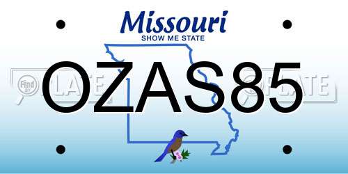 OZAS85 Missouri License Plate