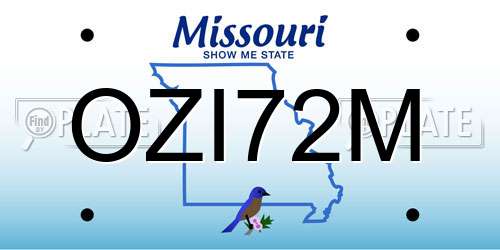 OZI72M Missouri License Plate
