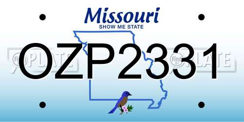 OZP2331 Missouri License Plate