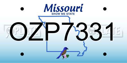 OZP7331 Missouri License Plate