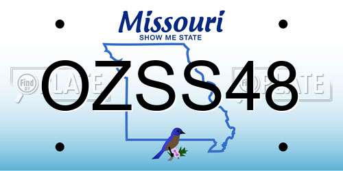 OZSS48 Missouri License Plate