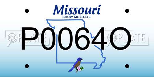 P0064O Missouri License Plate
