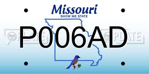 P006AD Missouri License Plate