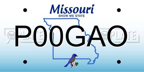 P00GAO Missouri License Plate