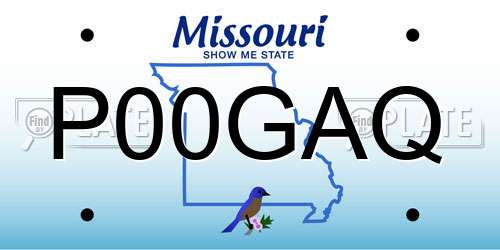 P00GAQ Missouri License Plate