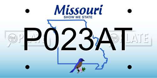 P023AT Missouri License Plate