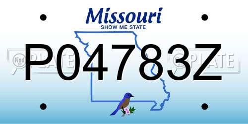 P04783Z Missouri License Plate