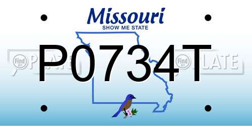 P0734T Missouri License Plate