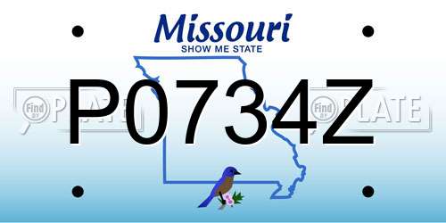 P0734Z Missouri License Plate