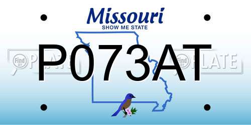 P073AT Missouri License Plate