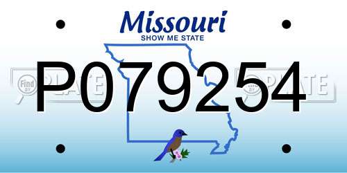 P079254 Missouri License Plate
