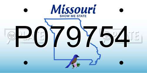P079754 Missouri License Plate
