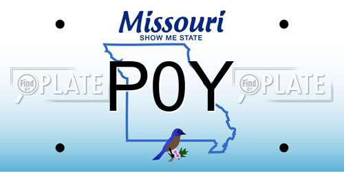 P0Y Missouri License Plate