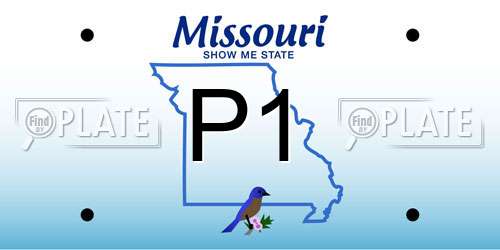 P1 Missouri License Plate