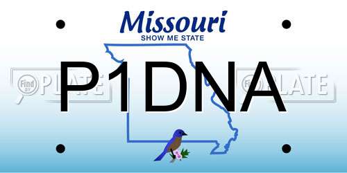 P1DNA Missouri License Plate