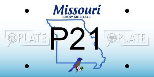 P21 Missouri License Plate