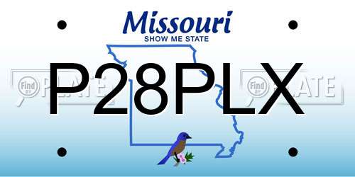 P28PLX Missouri License Plate
