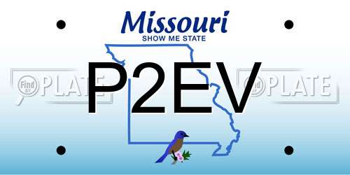 P2EV Missouri License Plate