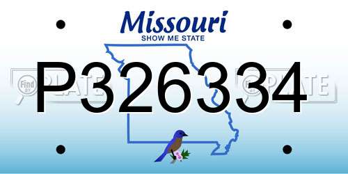 P326334 Missouri License Plate