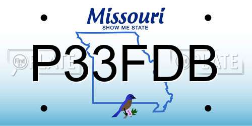 P33FDB Missouri License Plate