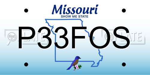 P33FOS Missouri License Plate