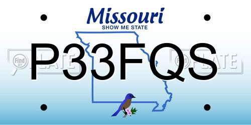 P33FQS Missouri License Plate