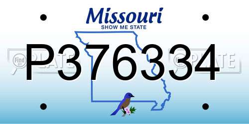 P376334 Missouri License Plate