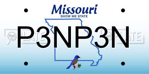 P3NP3N Missouri License Plate