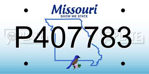 P407783 Missouri License Plate