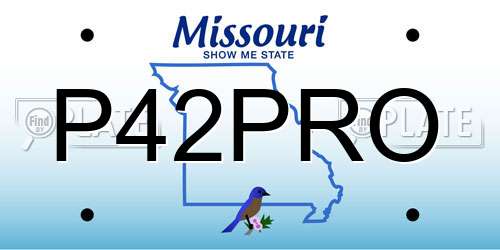 P42PRO Missouri License Plate