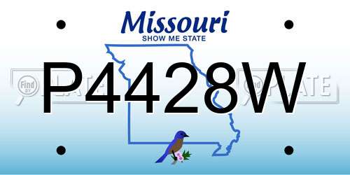 P4428W Missouri License Plate