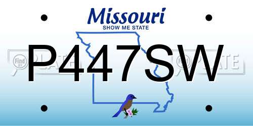 P447SW Missouri License Plate